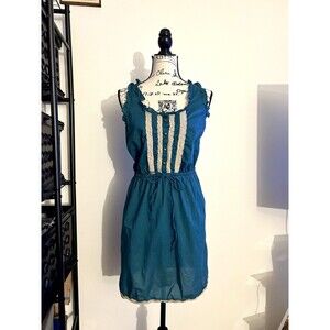 Y2K Converse One Star Dress Size S Blue Sleeveless Lightweight Babydoll